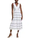 Maggy London Womens Eyelet Cotton Midi Dress In White