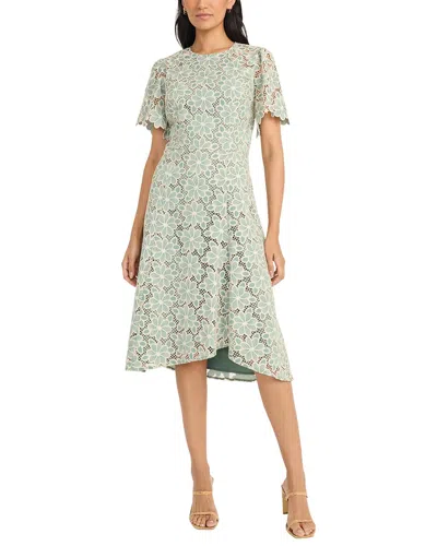 Maggy London Floral Lace High-low Midi Dress In Green