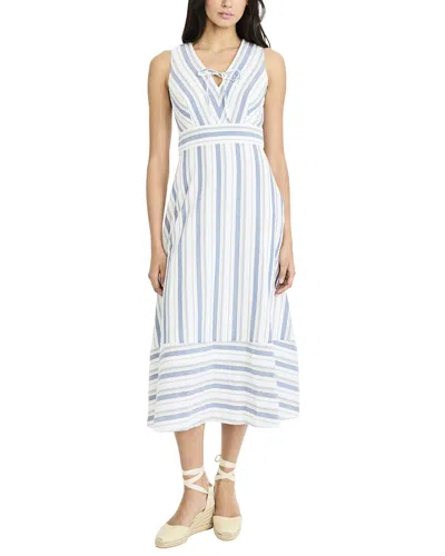 Maggy London Stripe V-neck Midi Dress In Multi