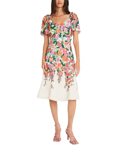 Maggy London Floral Sweetheart Neck Dress In Multi