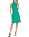 Maggy London Mock Neck A-line Dress In Green