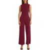 Maggy London Mock Neck Jumpsuit In Arresting Burgundy