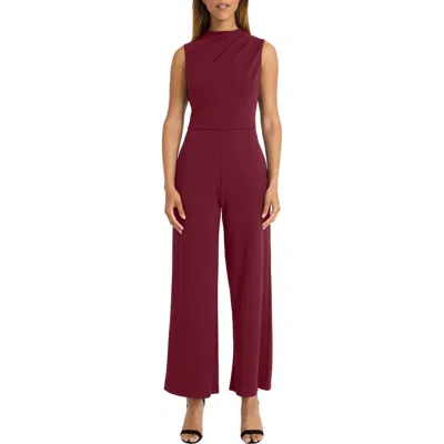 Maggy London Mock Neck Jumpsuit In Arresting Burgundy