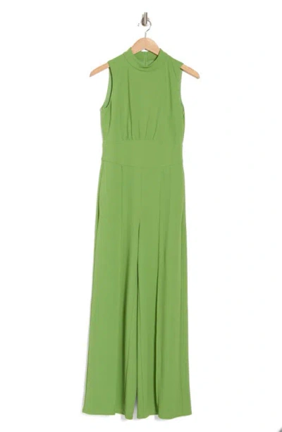 Maggy London Mock Neck Wide Leg Jumpsuit In Forest Green