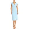 Maggy London Notch Collar Midi Dress In Sky Blue