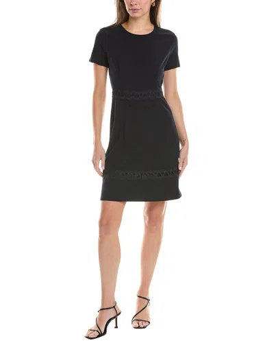 Maggy London Novelty Trim A-line Dress In Blue