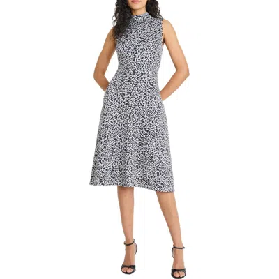Maggy London Panthera Jacquard Fit & Flare Dress In Brown
