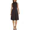 Maggy London Panthera Jacquard Fit & Flare Dress In Dark Brown/black