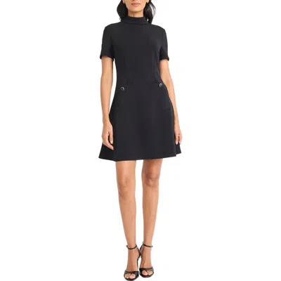 Maggy London Patch Pocket Short Sleeve Stretch Crepe Minidress