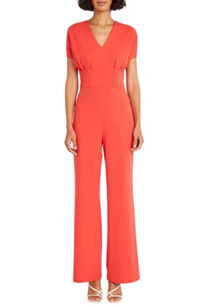 Maggy London Pleated Bodice Jumpsuit In Bittersweet