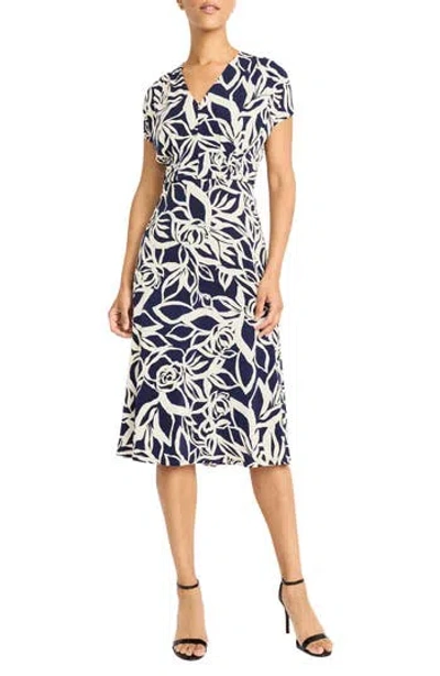 MAGGY LONDON MAGGY LONDON PLEATED BODICE MIDI DRESS