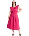 Maggy London Plus Size Cinched-waist Midi Dress