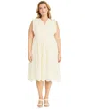 MAGGY LONDON PLUS SIZE EYELET MIDI DRESS