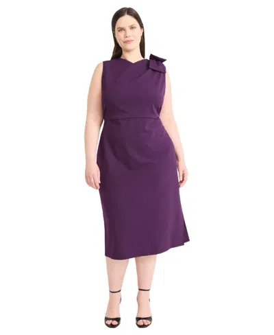 Maggy London Plus Size Sleeveless A-line Dress In Purple