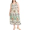 Maggy London Print Sleeveless Midi Dress