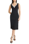 Maggy London Women's V-neck Embellished Sheath Midi Dress In Black