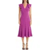 Maggy London Ruffle Flare Dress In Hollyhock