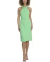 Maggy London Womens Textured Knee Length Halter Dress In Multi