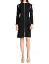 Maggy London Contrast Long Sleeve Sheath Dress In Black