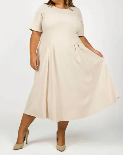 Maggy London Scuba Midi Dress In Ivory In Neutral