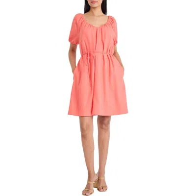 Maggy London Self Belt Trapeze Minidress In Pink