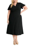 Maggy London Plus Size Open Ladder-trim A-line Dress In Black