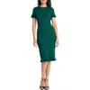 Maggy London Short Sleeve Ruffle Hem Sweater Dress In Green