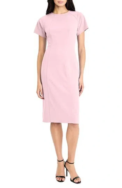 Maggy London Short Sleeve Sheath Dress In Pink