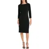 Maggy London Side Pleat Sheath Dress In Black