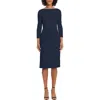 Maggy London Side Pleat Sheath Dress In Blue