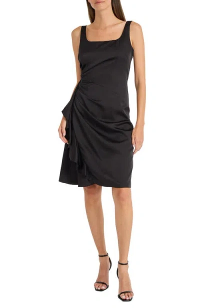 Maggy London Side Ruched Cocktail Dress In Black
