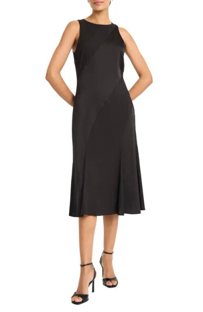 Maggy London Sleeveless A-line Midi Dress In Black