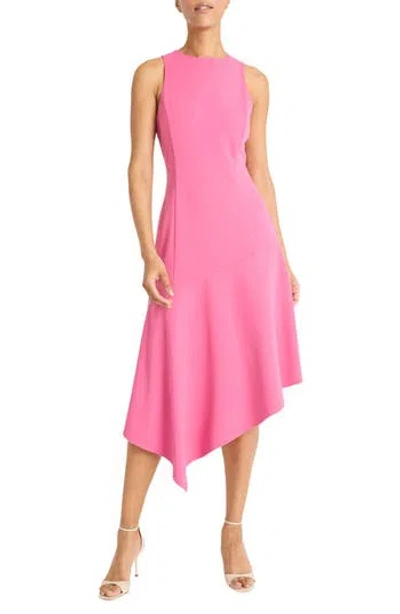 Maggy London Sleeveless Asymmetric Hem Midi Dress
