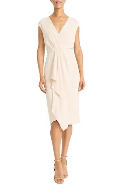 Maggy London Sleeveless Draped Midi Dress