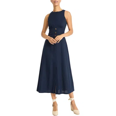 Maggy London Sleeveless Linen Blend Fit & Flare Dress