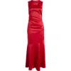 Maggy London Sleeveless Mermaid Gown In Savvy Red