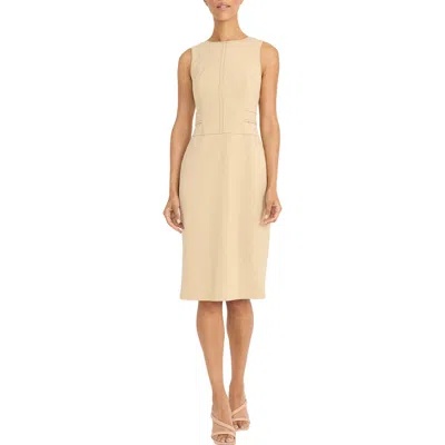 Maggy London Sleeveless Midi Sheath Dress In Irish Cream