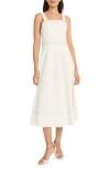 Maggy London Plus Size Cotton Midi Dress In White