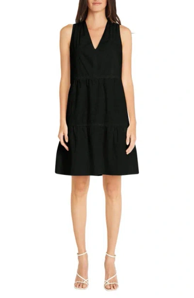 Maggy London Sleeveless Tiered Fit & Flare Dress In Black