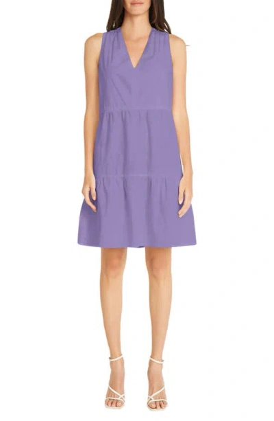 Maggy London Sleeveless Tiered Fit & Flare Dress In Sunlit Alium