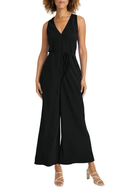 Maggy London Mock Neck Wide Leg Jumpsuit In Black