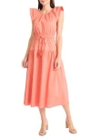 Maggy London Stretch Cotton Tiered Midi Dress