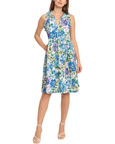 Maggy London Tie Neck Dress In Multi