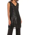 Maggy London Tribeca Sequin Tunic Top In Black