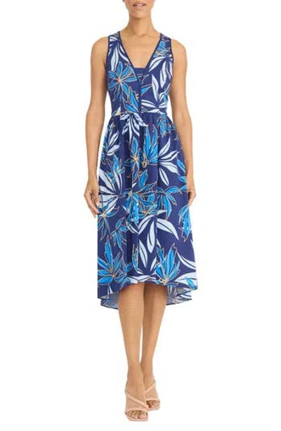 MAGGY LONDON MAGGY LONDON TROPICAL SLEEVELESS FIT & FLARE DRESS