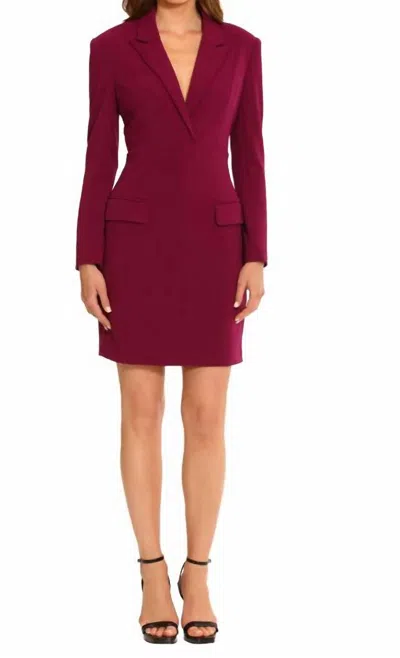 Maggy London Tuxedo Dress In Plum