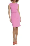 Maggy London Twist Front Sheath Dress In Opera Mauve