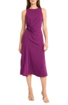 Maggy London Twist Midi Dress In Purple