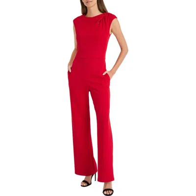 Maggy London Twist Wide Leg Jumpsuit In Red