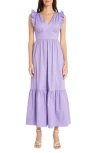 Maggy London V-neck Sleeveless Solid Maxi Dress In Sunlit Alium